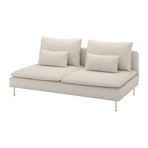 Sofá SÖDERHAMN, beige, minimalista moderno, en forma de L, cómodos cojines.
