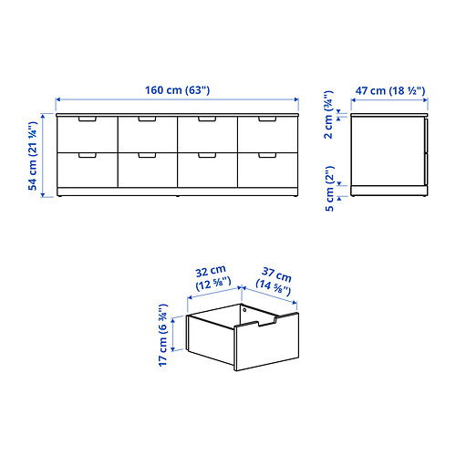 NORDLI, 8-drawer dresser 6 of 6 open dialog
