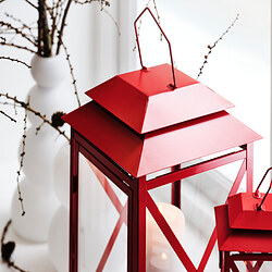 VINTERFINT lantern for pillar candle, in/out