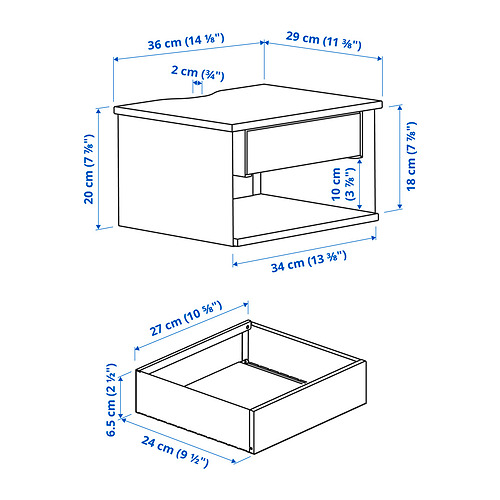 STOMSÖ, mesita de noche de pared 10 de 11 open dialog