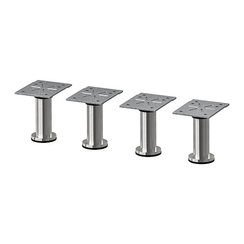 Patas de mesa ajustables de acero inoxidable para armarios, expositor de filas.