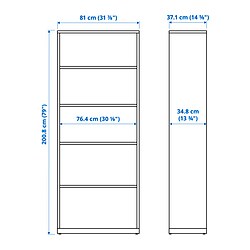 Measurement Illustration - TONSTAD bookcase