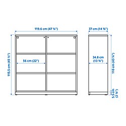 Ilustración de medidas - TONSTAD estantería