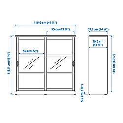 Measurement Illustration - TONSTAD display cabinet