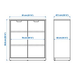 Ilustración de medidas - TONSTAD armario con puertas