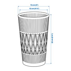 Ilustración de medidas - SMÄLLSPIREA florero / jarrón