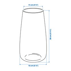 Ilustración de medidas - BERÄKNA florero/jarrón