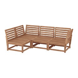 NÄMMARÖ, sofá modular esquina 3, Tinte marrón claro