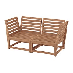 NÄMMARÖ, modular loveseat, Light brown stained