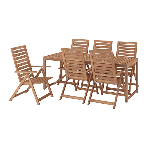 NÄMMARÖ, table + 6 reclining chairs, outdoor 1 of 3 open dialog