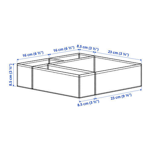 BOLLÖSUND, drawer organizers, set of 4 5 of 5 open dialog
