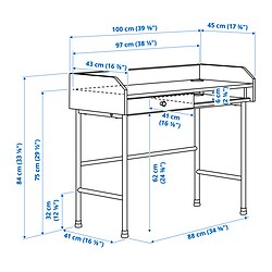 Measurement Illustration - HAUGA desk
