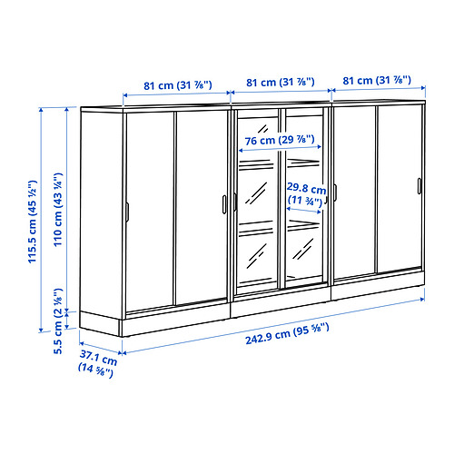 TONSTAD, storage combination w sliding doors 5 of 5 open dialog
