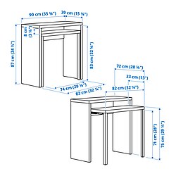 Measurement Illustration - LÄNGDHOPP pull-out desk
