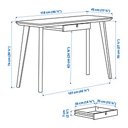 Measurement Illustration - LISABO desk
