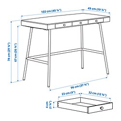 Measurement Illustration - LILLÅSEN desk