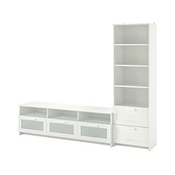 BRIMNES, TV storage combination, White