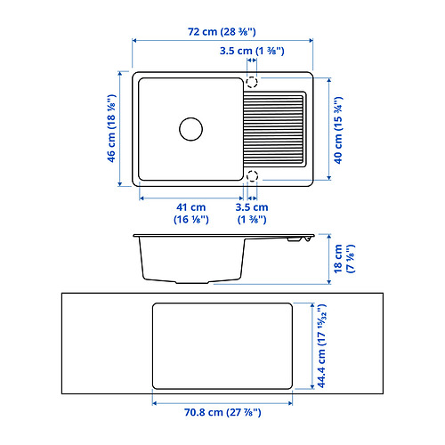 KILSVIKEN, single bowl sink with drainboard 5 of 5 open dialog