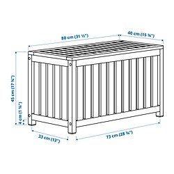 Ilustración de medidas - NÄMMARÖ caja, interior/exterior