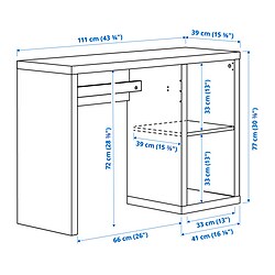 Ilustración de medidas - KALLAX escritorio