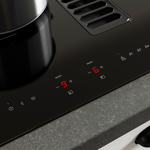 TÄCKNAN, Induction cooktop w/downdraft vent. 3 of 10 open dialog