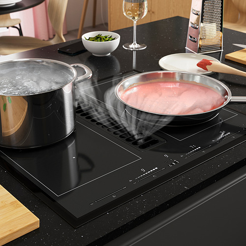 TÄCKNAN, Induction cooktop w/downdraft vent. 5 of 11 open dialog