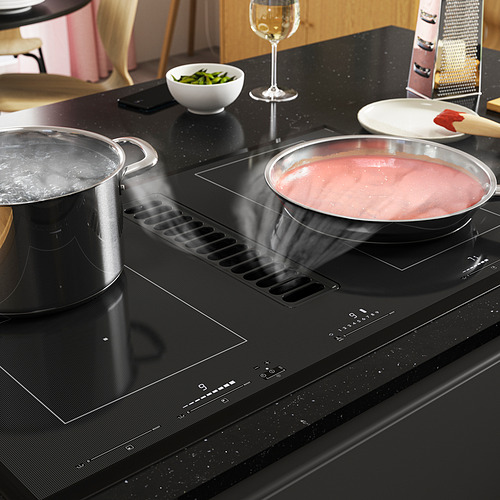TÄCKNAN, Induction cooktop w/downdraft vent. 5 of 11 open dialog
