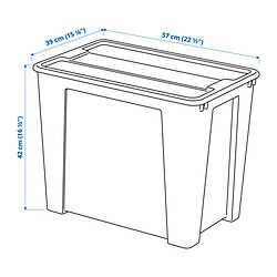 Measurement Illustration - SAMLA box with lid
