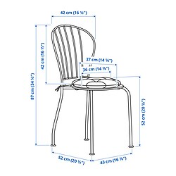 Ilustración de medidas - LÄCKÖ mesa y 2 sillas, exterior