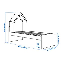 Ilustración de medidas - SLÄKT estructura de cama