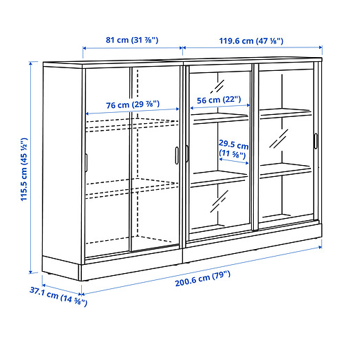 TONSTAD, storage combination w sliding doors 4 of 6 open dialog