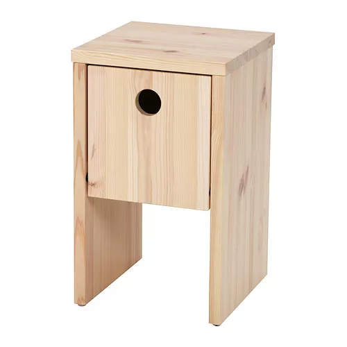 IKEA PS 2026 nightstand, pine with flip-down door
