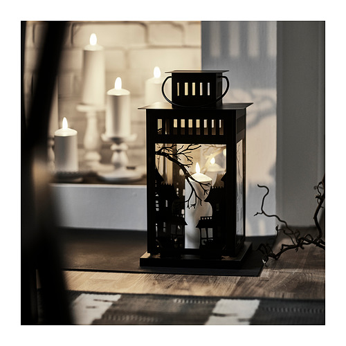 KUSTFYR, lantern for pillar candle, in/out 3 of 5 open dialog