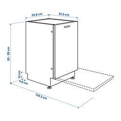 Ilustración de medidas - LAGAN lavavajillas integrado