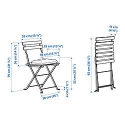 Ilustración de medidas - TÄRNÖ Silla jardín