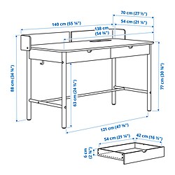 Ilustración de medidas - RIDSPÖ escritorio