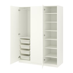 PAX/KAMMARTORP/GULLABERG, wardrobe combination, FORSAND white