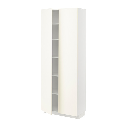 Mueble METOD blanco, alto con estantes ajustables, diseño moderno y minimalista.