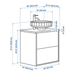 Measurement Illustration - ÄNGSJÖN/LERSJÖN wash-stnd w drawers/wash-basin
