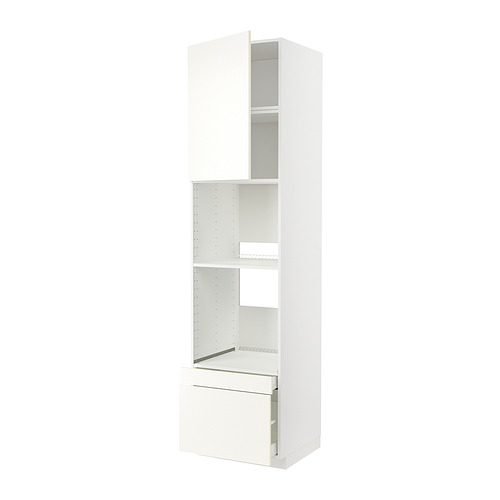 Mueble de cocina METOD blanco con estantes y cajones, diseño moderno.
