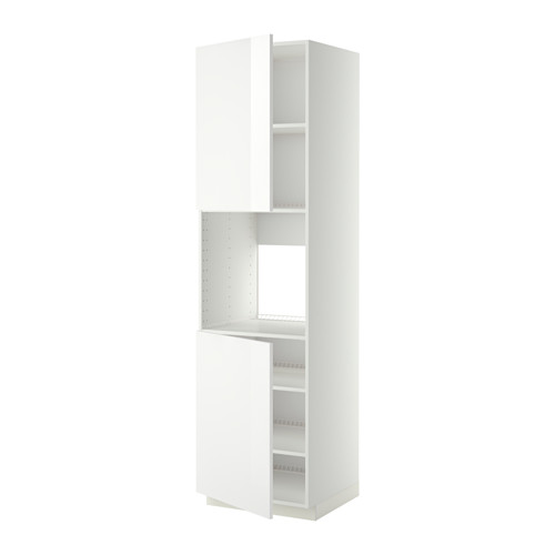 Mueble de cocina METOD blanco: puertas brillantes, estantes ajustables, forma cuadrada.