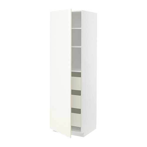 Mueble de cocina METOD blanco con estantes y cajón.