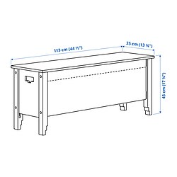Ilustración de medidas - OMMJÄNGE banco con almacenaje