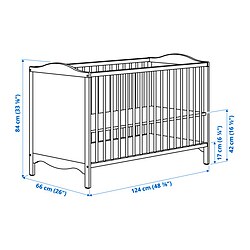 Ilustración de medidas - SMÅGÖRA cuna