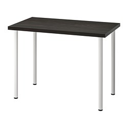 LINNMON/ADILS, desk, Black-brown / white