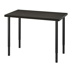 LINNMON/OLOV, desk, Black-brown
