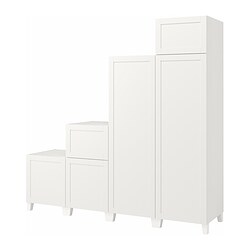 PLATSA, wardrobe w 6 doors, White / Sannidal white