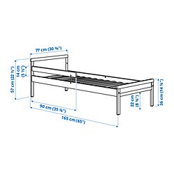 Ilustración de medidas - SNIGLAR cama