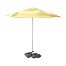 IKEA La Gomera - HÖGÖN/IGGÖN umbrella with base, off-white bright ...