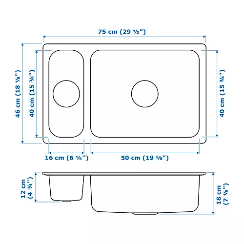 IKEA St. Maarten by IKEA Puerto Rico - HILLESJÖN 1 1/2 bowl dual mount ...